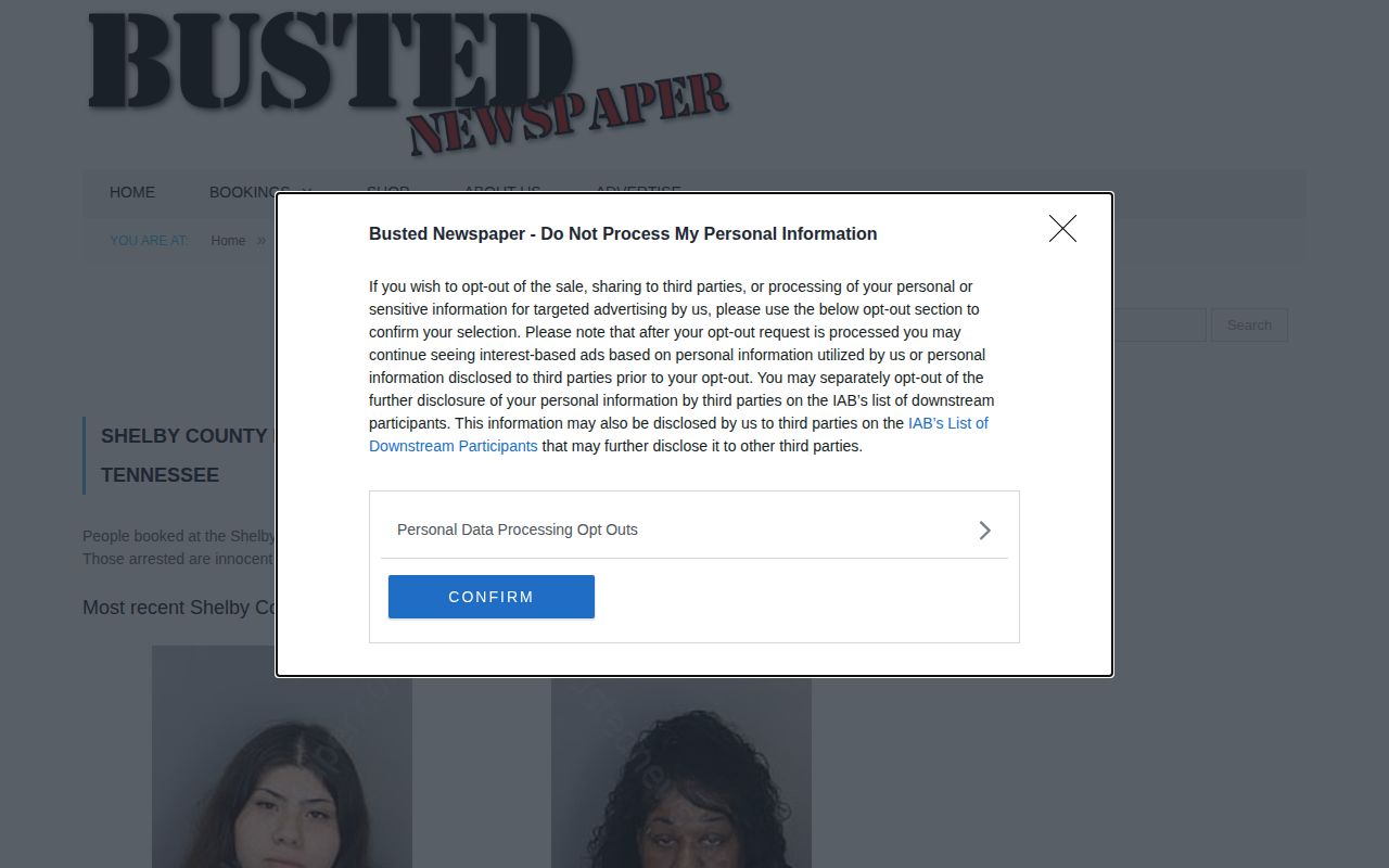 Shelby County deep private arrest archive navigation